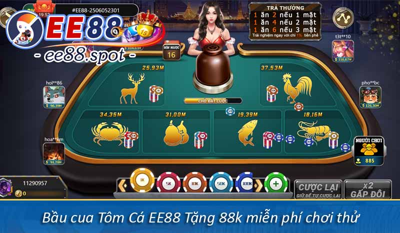 Bầu cua tôm cá EE88 - Hướng dẫn chơi & mẹo chiến thắng 7 bầu cua tôm cá ee88 tặng 88k miễn phí chơi thử
